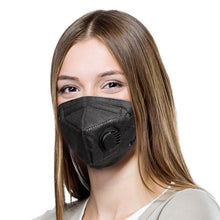 Lade das Bild in den Galerie-Viewer, Community Masken: Ventil-Gesichtsmaske schwarz. Black-Label. 5-lagig.
