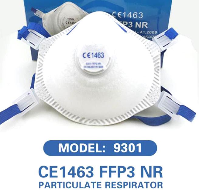 CE - Atemschutzmaske extrem. Schutzklasse FFP3. Angenehm zu tragen.